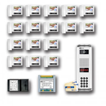 پک درب بازکن تصویری تک نما مدل D43-16V مجموعه 17 عددی پنل کدینگ پسوردی کارتی