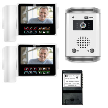 پک درب بازکن تصویری تک نما مدل C70-2V مجموعه 3 عددی ( 2 واحدی 7اینچ با ارتباط داخلی )